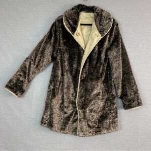 Reversible Coat Jolipel by Niedieck Size Med Button Up Winter Trench Faux Fur